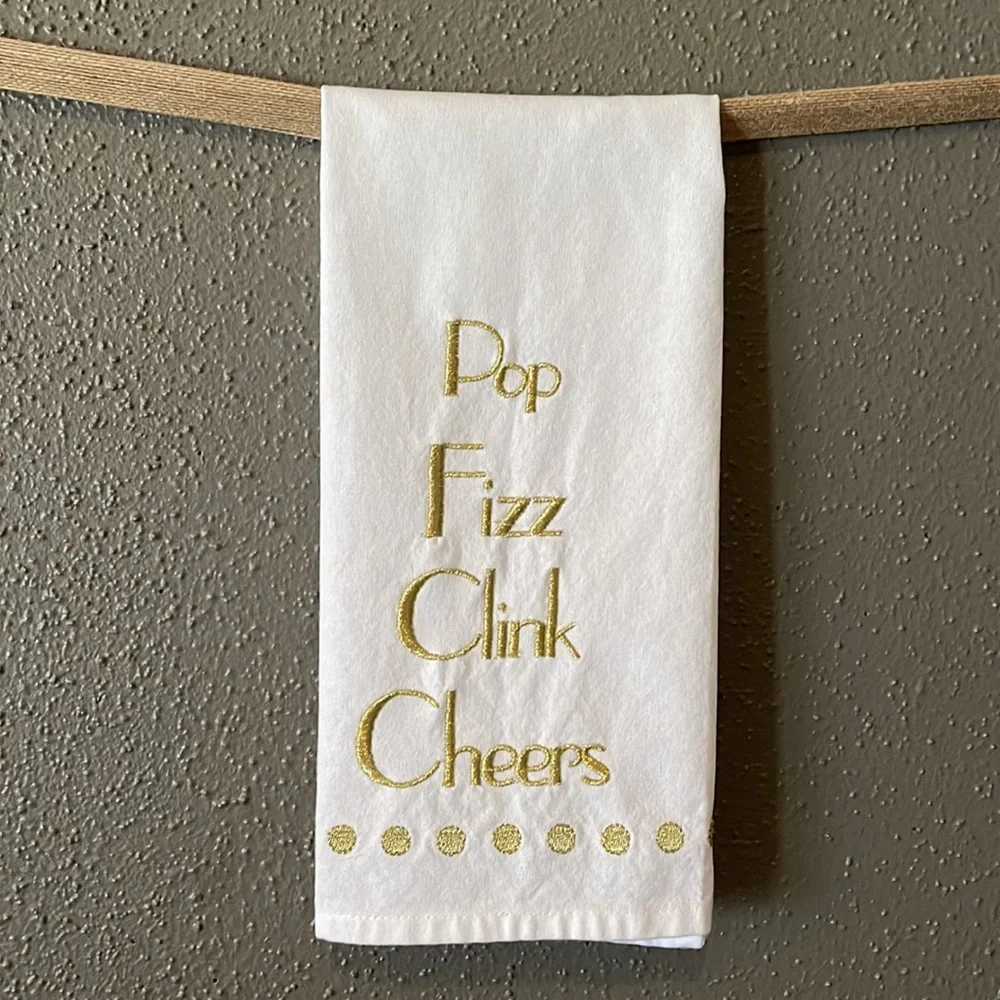 Pier 1 Pop Fizz Clink Cheers Kitchen Towel